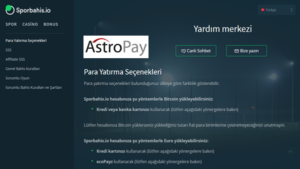 Astropay Yöntemi Sporbahis.io’ya Eklendi