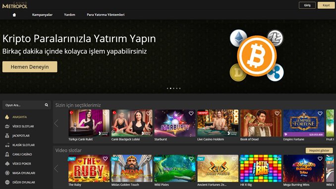 casinometropol bitcoin casino sitesi