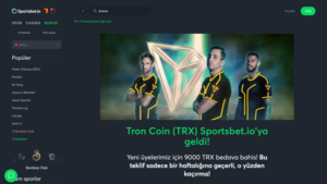 Sportsbet.io’dan 9.000 TRX İlk Üyelik Bonusu