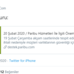 Paribu güvenlik duyurusu