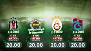 Süper Lig’de Dört Büyüklerin Maçlarına Bets10’dan 20.00 Oran