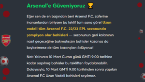 Sportsbet Arsenal'e güveniyor